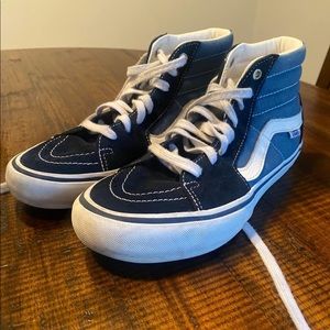 Black and Blue High Top Vans